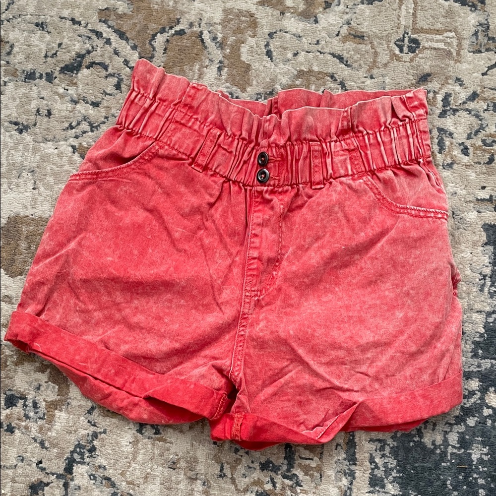 Wild Fable Coral Red Elastic Waistband Shorts